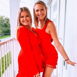 Lulus red tassel dress